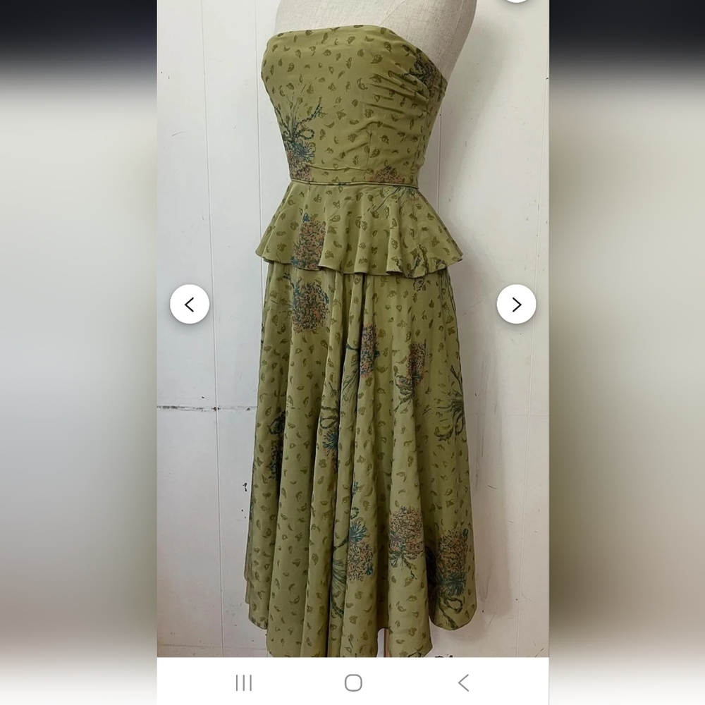 Handprinted 1970s pure silk PRUE ACTON designer dress